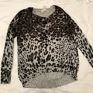 Mimi Chica Animal Print High-Low Sweater Size M